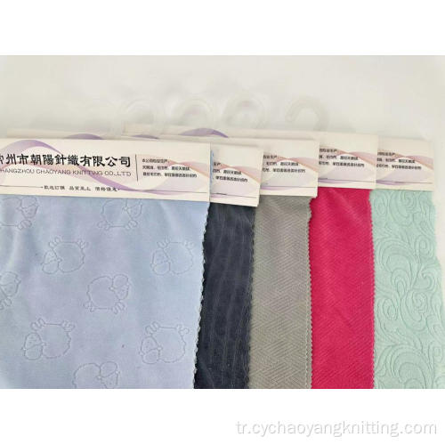 Stokta pamuklu örme Jakard Velvet